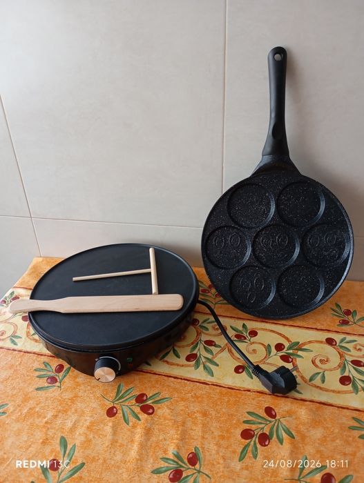 Crepeira elétrica e frigideira panquecas