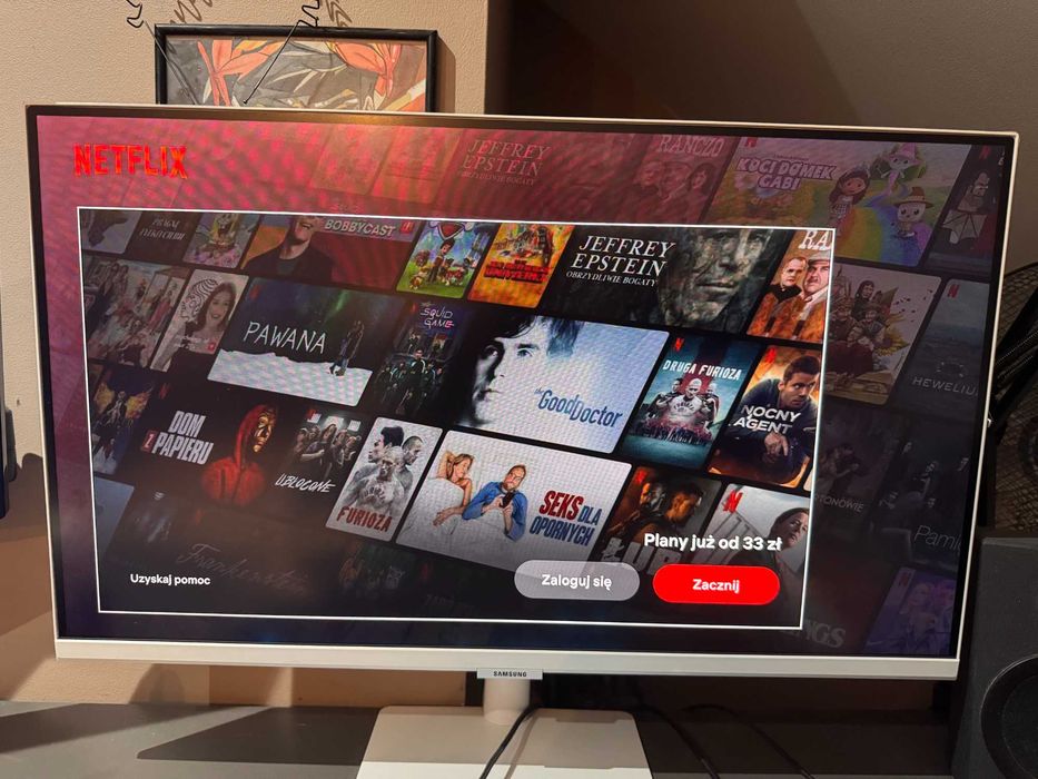 Monitor Samsung Smart M5 27" Biały | Smart TV, Netflix, HBO MAX, WiFi