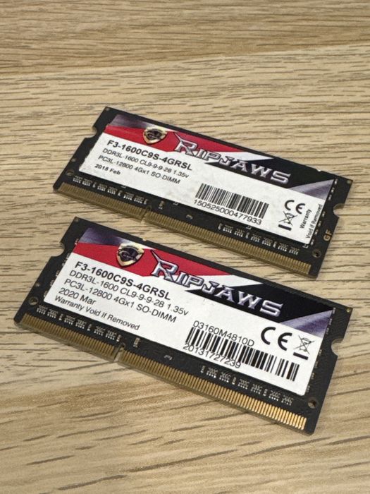 DDR3 SODIMM Memory Modules Ripjaws 8 GB (2×4 GB)64750941280513121