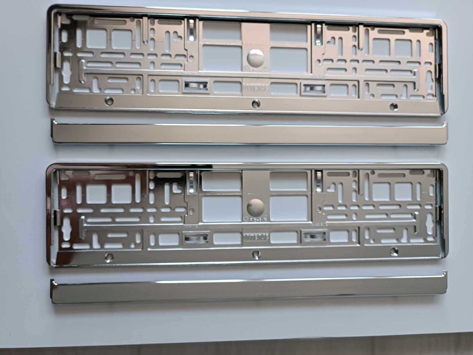 Ramka Ramki Tablicy Rejestracyjnej SREBRNA CHROM Rejestracja