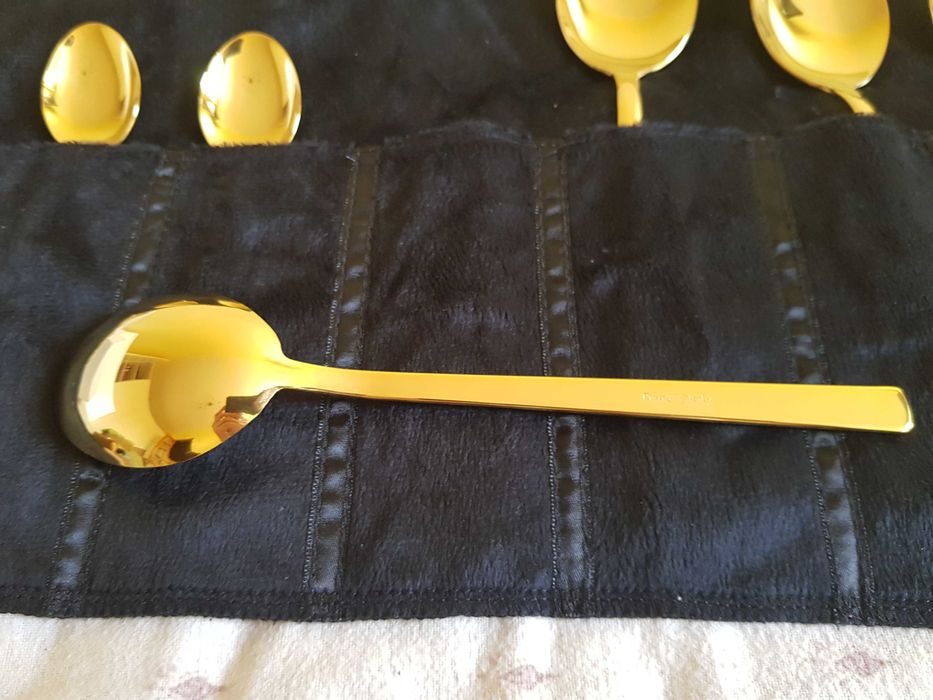 Komplet włoskich pozłacanych Sztućców marki Pintinox dla 6 osób