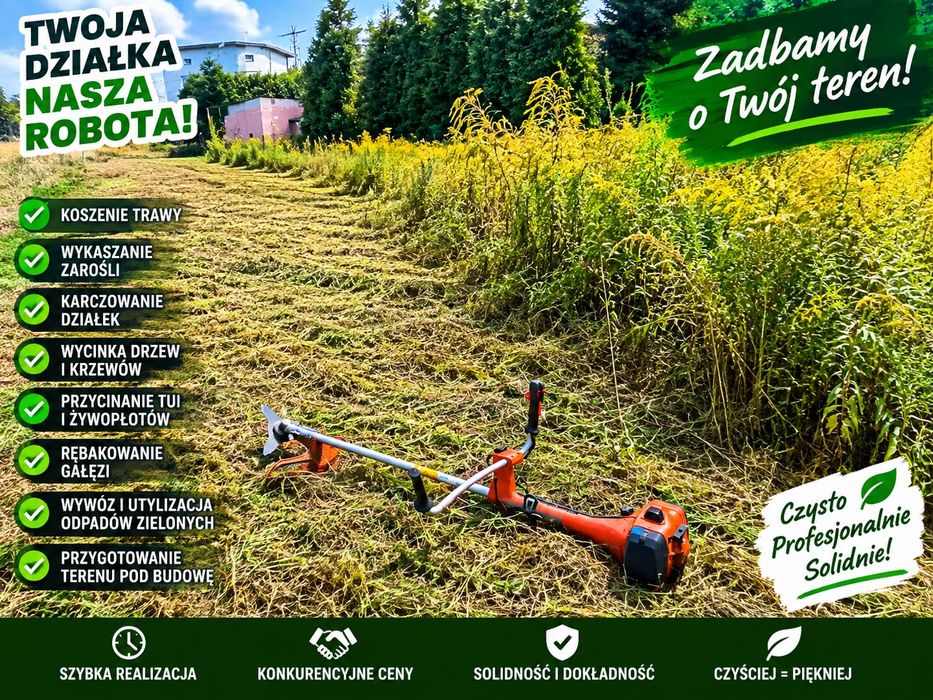 Koszenie trawy,Karczowanie,wycinka i obcinanie drzew