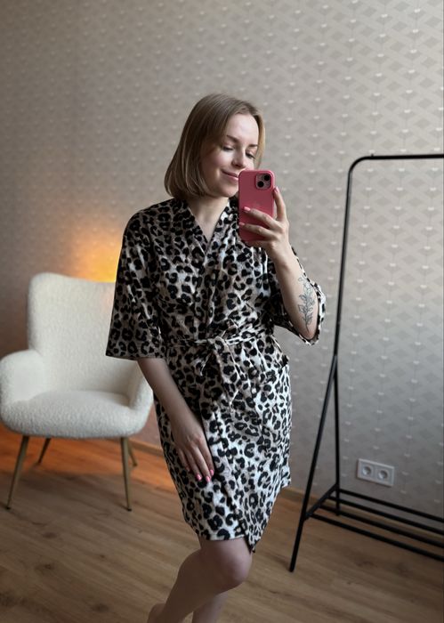 Велюровий халат з поясом