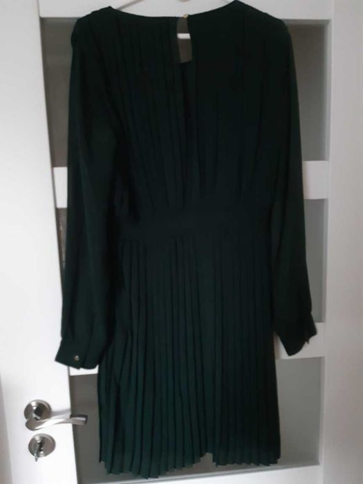 Vila sukienka zielona z długim rękawem