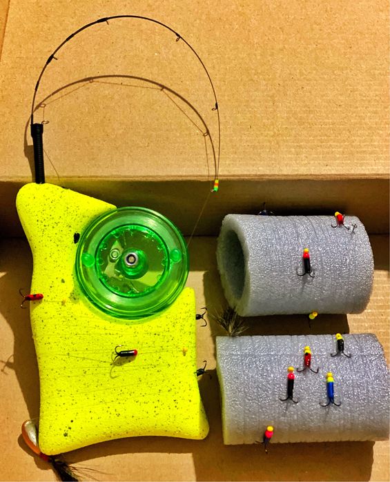 Снасть «ГИРЛЯНДА» в полном СБОРЕ! Зимняя удочка для ловли на ГИРЛЯНДУ