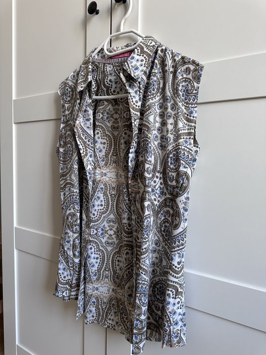 Koszula Van den Bergh bez rękawów z nadrukiem w stylu Paisley