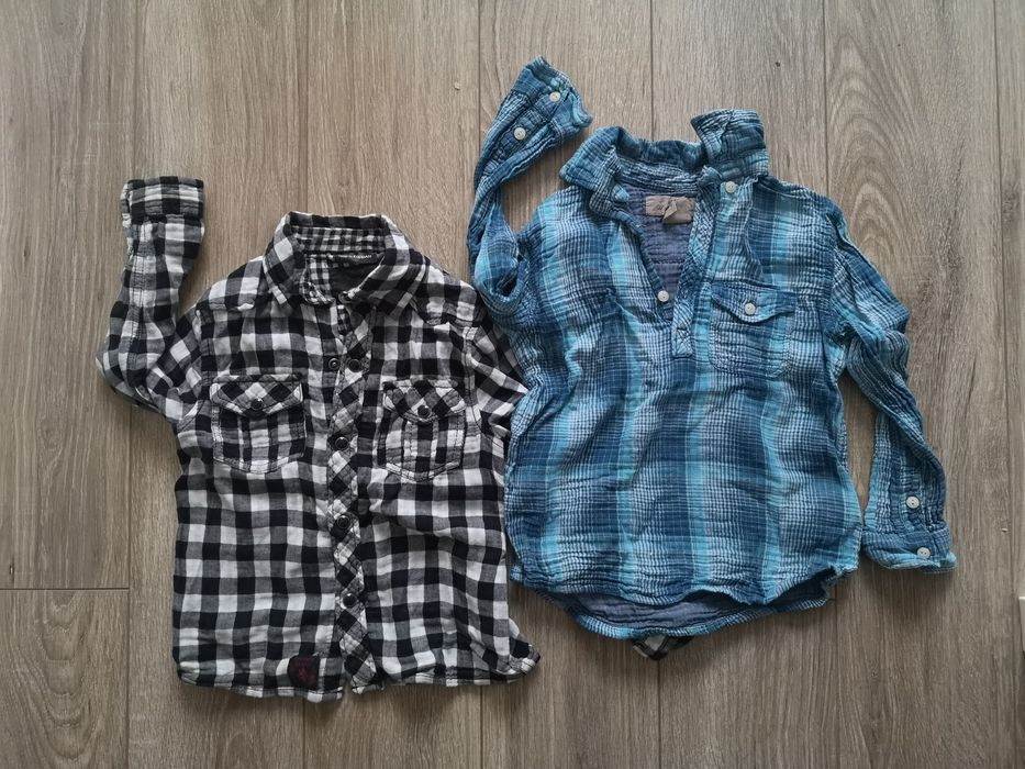 Zestaw koszule świąteczne eleganckie kratka KappAhl H&M 104-110