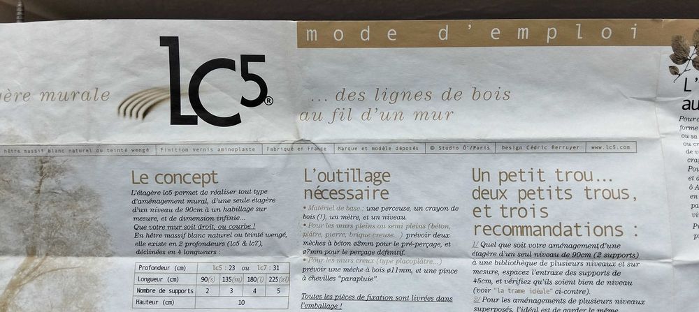 Estante Design Cédric Berruyer, anos 90 em faia maciça