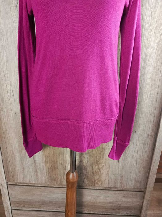 sweter cienki fuksja róż fiolet linen basic S 36