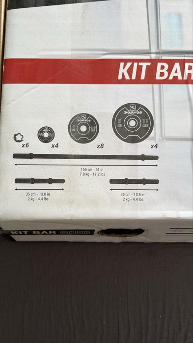 Halteres de Musculação 50 kg Disco Ferro Fundido 80 % Reciclado (Conjunto)