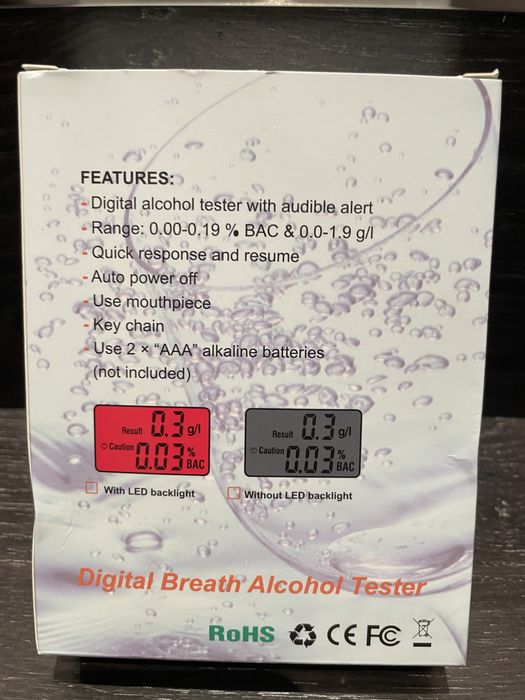 Testador de Alcool Digital