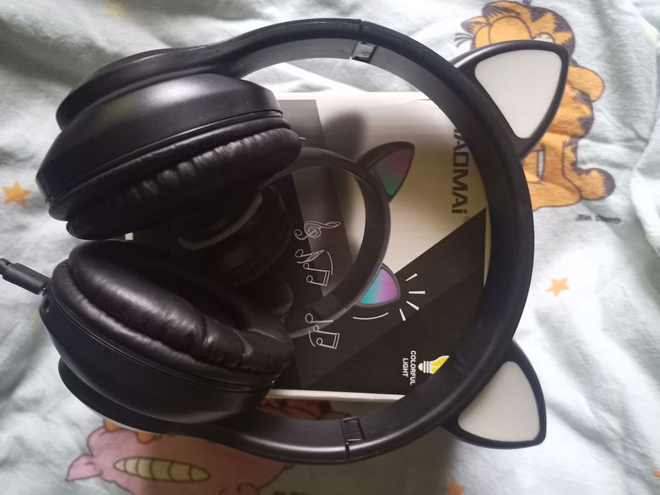 Навушники з Кото вушками Bluetooth STN 28 Cat чорні