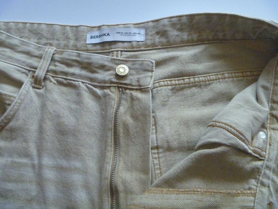 Spodenki Bershka Super Baggy 3/4 Bawełna Hiphop Bardzo Szerokie Roz 34