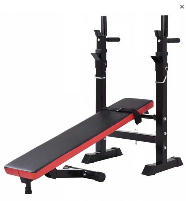 Лавка для жима под штангу со стойками универсальная Скамья, гантели