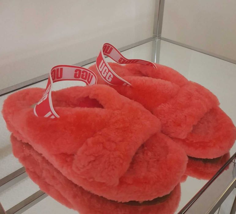 Модные женские сандалии из натуральног меха "UGG" оригинал.