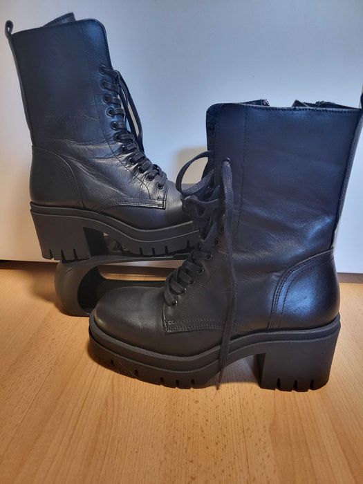 buty sztyblety firmy zign rozmiar 38 czarne uszkodzony suwak