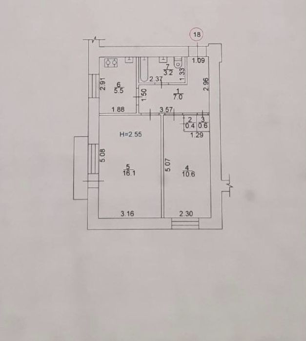 2х к.из.кв 5 мин. Метро 23 Августа. 3/9 кирпичный дом на пр. Науки