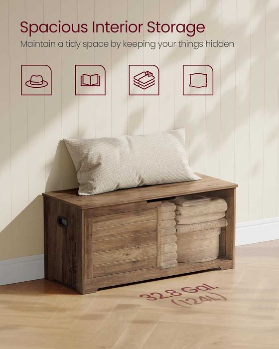 Skrzynia do przechowywania butów styl rustykalny 40x100x46 cm WADY