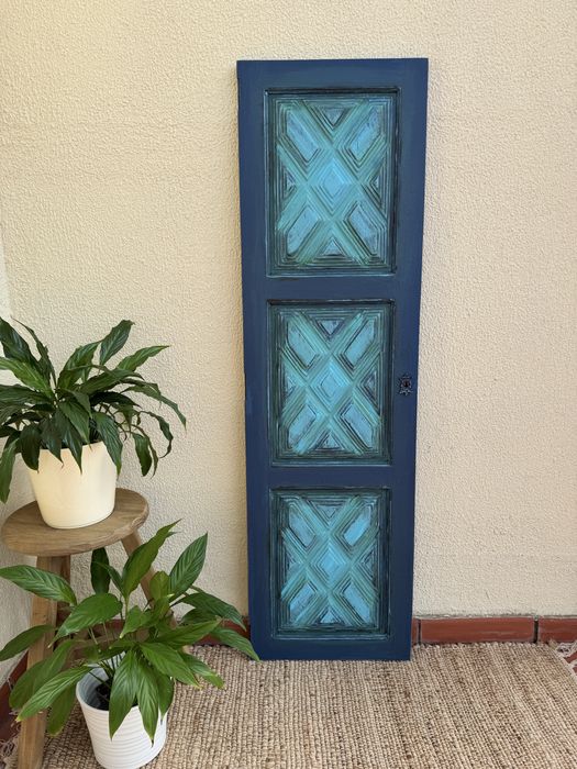 Porta de madeira antiga para decoração 138x40cm