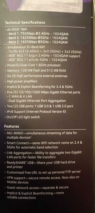 Продам роутер Netgear Nighthawk X6S AC4000 (R8000P)