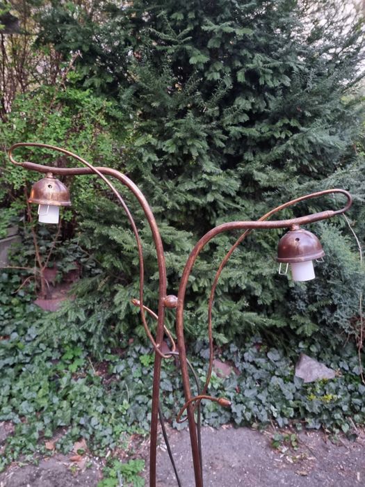 Komplet - Gięte lampy stojąca i wisząca