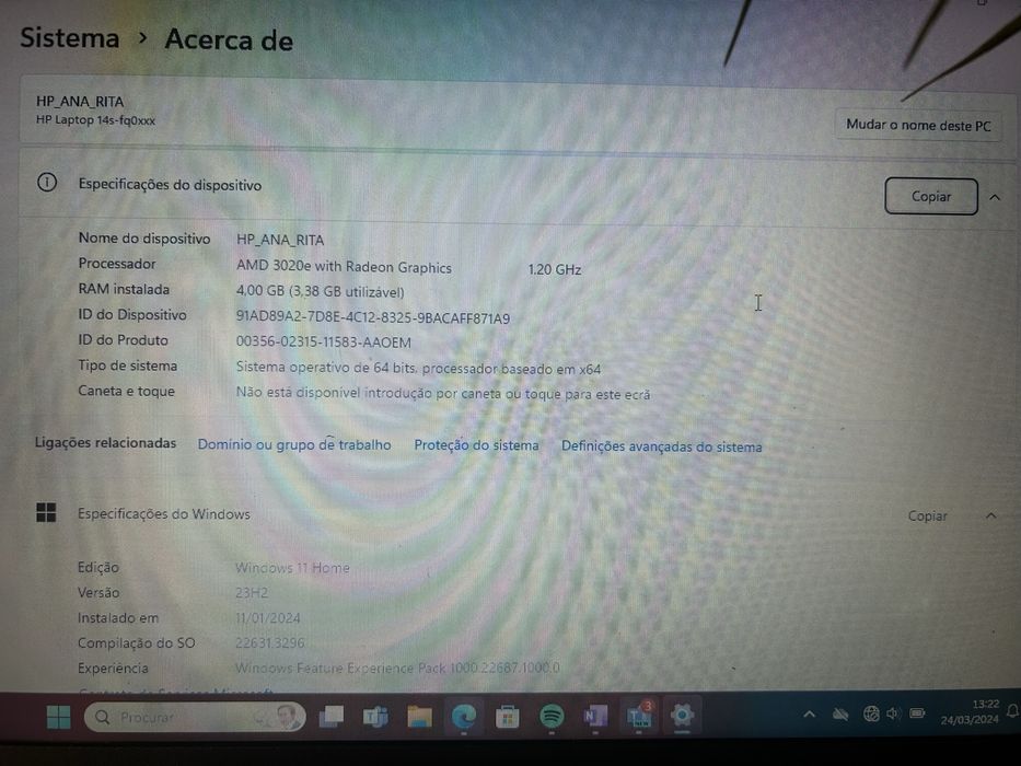 Portátil HP 14s-fq0001np