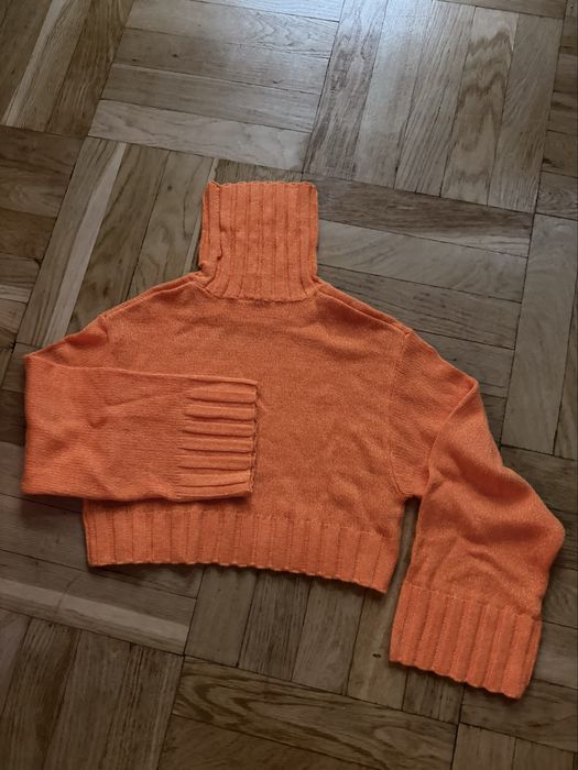 Golf pomaranczowy krótki szerowkie rękawy xs