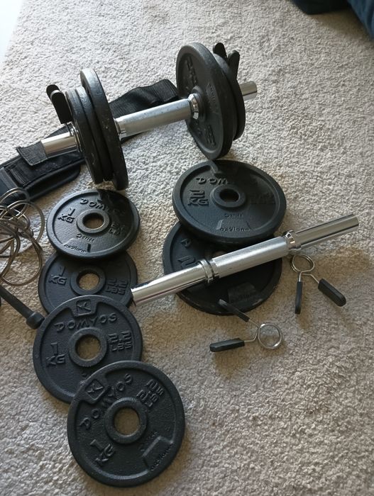 Cinta de musculação + corda de saltar Domyus como novos !*