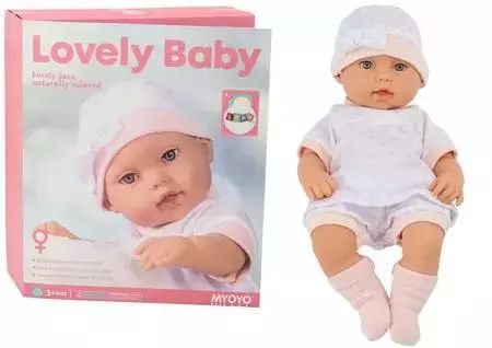 Lalka bobas w białej piżamce. Leantoys