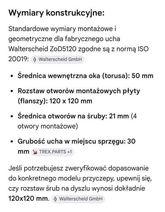 Pronar Dyszel fi 50 TYP ZoD5120 / Oczko pociągowe, obrotowe Walterscheid