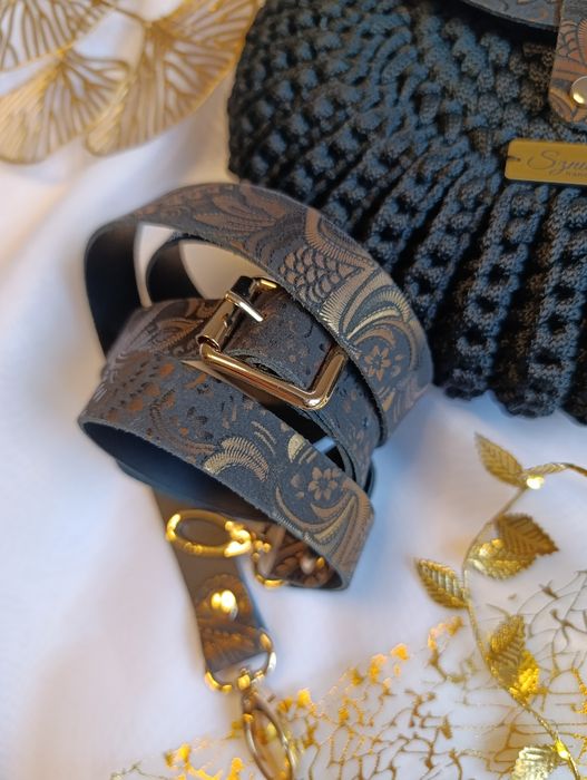 Torebka Oreo wzorzysta skóra szydełkowana na prezent kolory