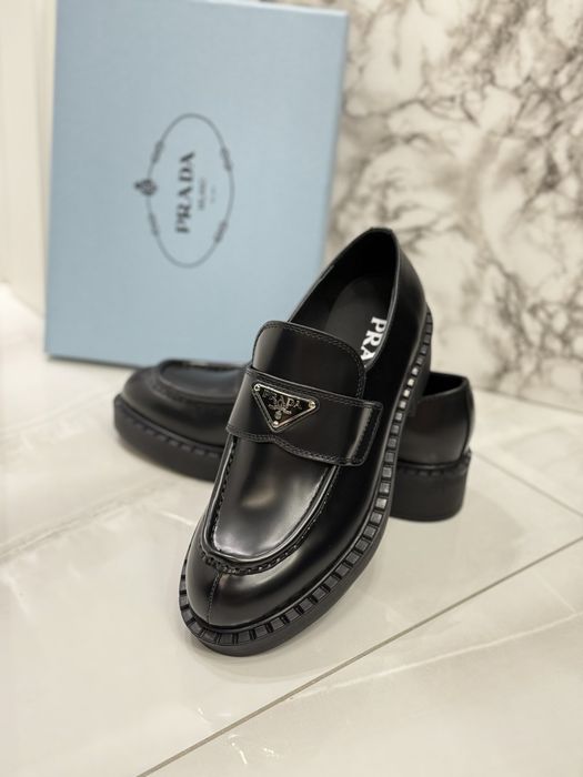 Mokasyny Prada black leather