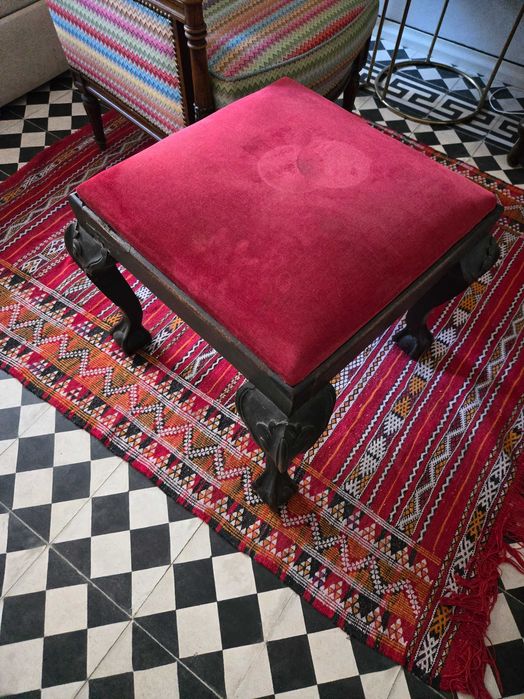 Banqueta antiga madeira maciça