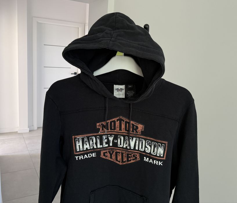 Damska bluza z kapturem HARLEY DAVIDSON Efekt Enzymy Wash Bawełna Rozmiar 2XL