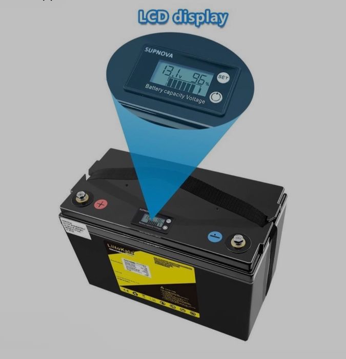 Акумулятор Liitokala LiFePO4 12.8 В 100Ah з LCD дисплеєм