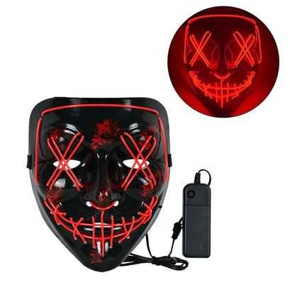 2 szt. Maska LED Purge Halloween 3 tryby świecenia 2 kolory Zestaw