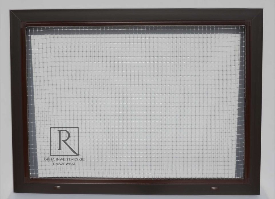 Brązowe Okna inwentarskie gospodarcze 120x90 + siatki ASF Producent