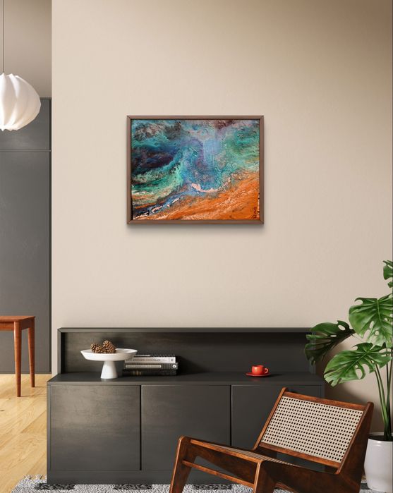 Obraz ręcznie malowany pt. Barwy morza 50cm x 40 cm