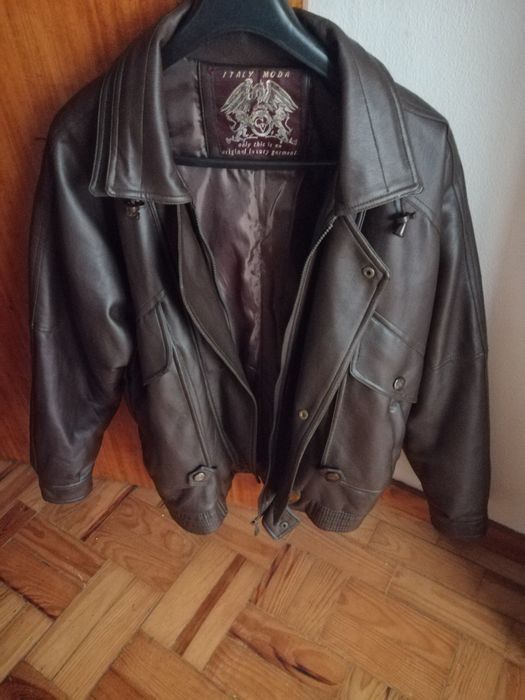 Blusão em Pele Castanho