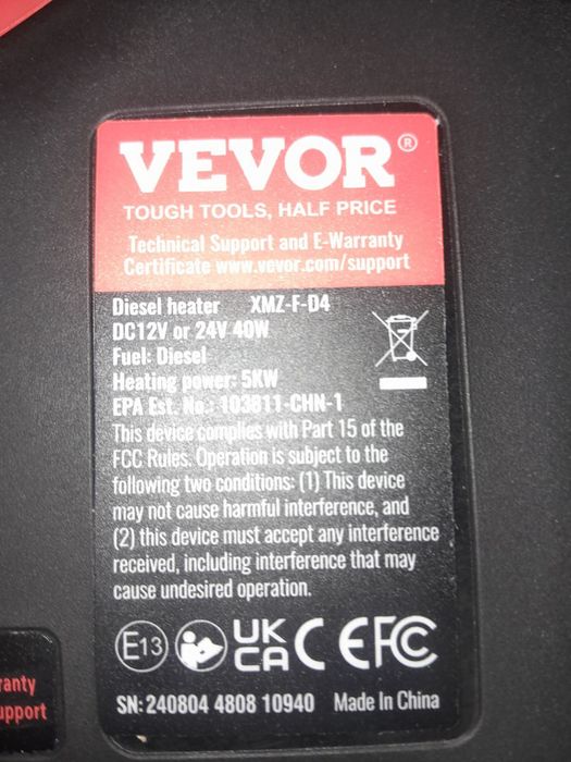 Автономка Vevor 2kwt,8kwt,webasto,вебасто