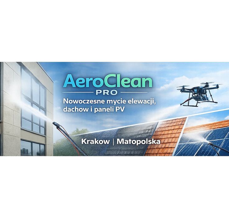 Mycie dronem – panele fotowoltaiczne, elewacje, dachy