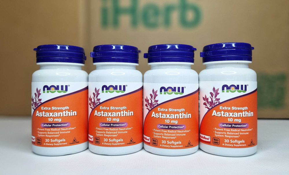 Астаксантин посиленої дії NOW Foods Astaxanthin, 10мг, 30 та 60 капсул
