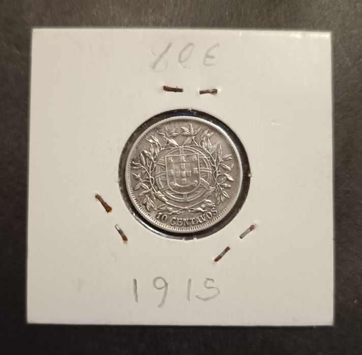 10 Centavos em Prata de 1915 "1 tostão"