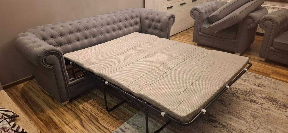 Komplet wypoczynkowy pikowany Chesterfield