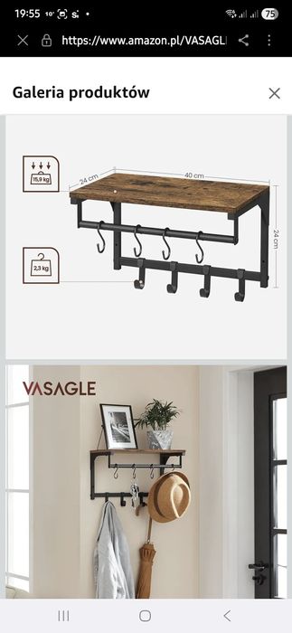 Wieszak z półka nowy