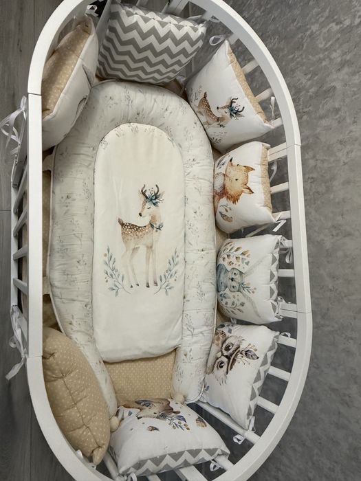 Дитяче ліжечко 8 в 1 білого кольору