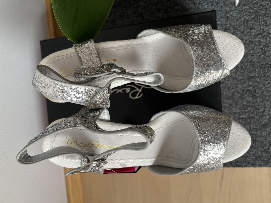Szpilki Pole Dance silver shine r. 41 nowe jak pleaser