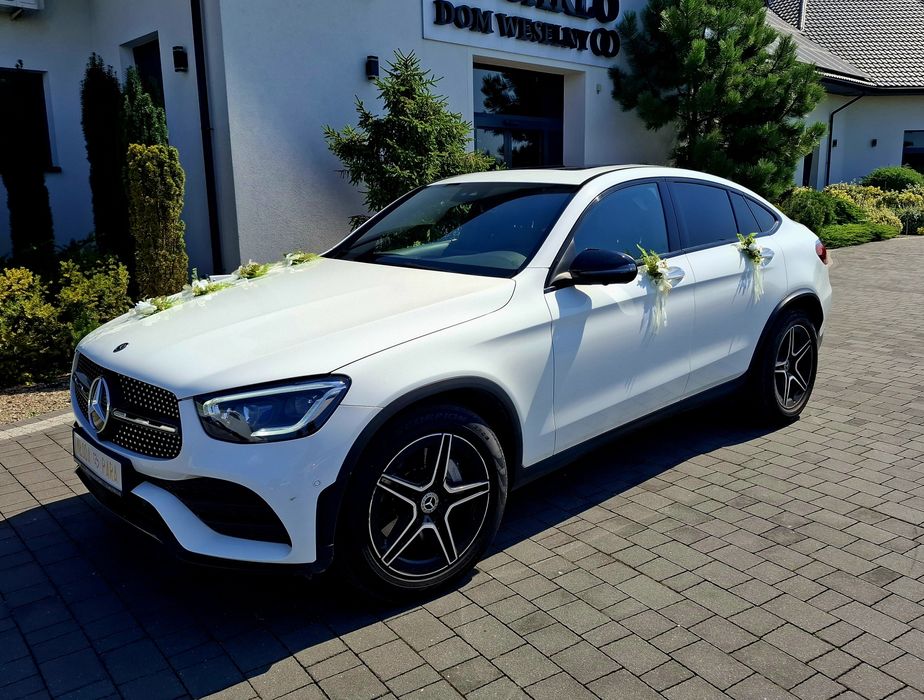 Auto do ślubu biały samochód na wesele MERCEDES GLC COUPE AMG