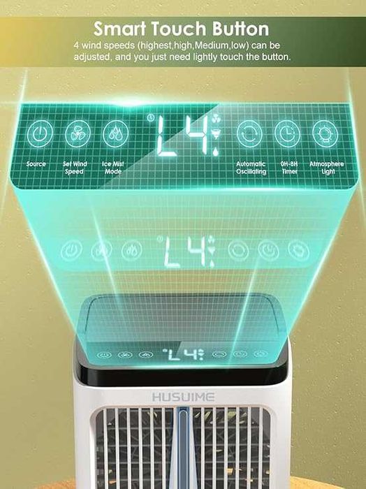 Pzenośny klimatyzator 4 prędkości, parownik, 2 tryby natrysku