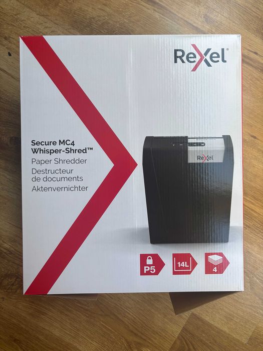 Niszczarka REXEL Secure MC4 Whisper-Shred mikrościnki NOWA!